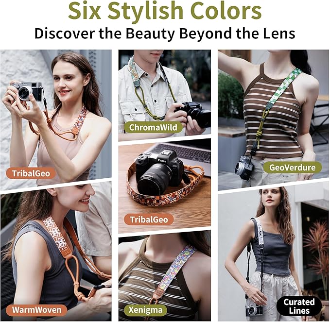 JJC Camera Neck Strap with Quick Release, 47-63" Adjustable Shoulder Sling Strap for Canon EOS R100 R50V R50 R6 Sony A7 V A7 IV A7R V A7C II Fujifilm X half X-E5 X-M5 X-T50 X-T30 III II - GeoVerdure