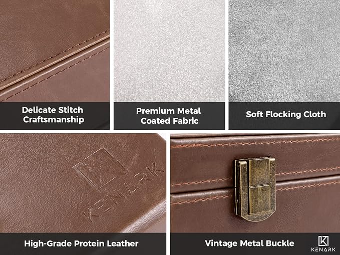 KK6 PLUS Faraday Box for Key Fobs, Signal Shielding Storage | Signal Shielding • Expanded Storage Capacity • Reinforced Metal Hinges • Premium Synthetic Leather