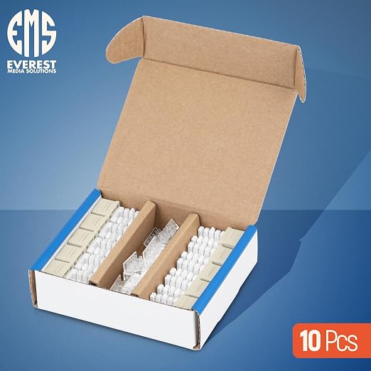 Everest 90° Angled RJ45 Cat6 Keystone Jacks 10-Pack in Ivory - Slim Profile Female RJ45 Connectors - Cat 6 Keystone Jack - Compatible with 90° Angled Speed Termination Tool - easyJACK (B094WB91H3)