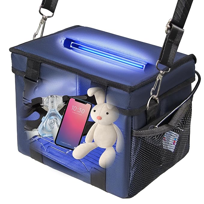 UV Sanitizer Box, 12L Ozone Portable Sanitizing and Cleaning Machine with 3-Level Timer, Foldable UV Cleaner Box for Toys, Mask, Towel, key Etc. UV Boxes with Ozone