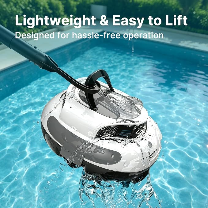 PoolPure Aquaguard SE II Cordless Robotic Pool Cleaner with 5000mAh Large Battery, 120-Min Operating Time, Adjustable Path Options for Above-Ground Pools