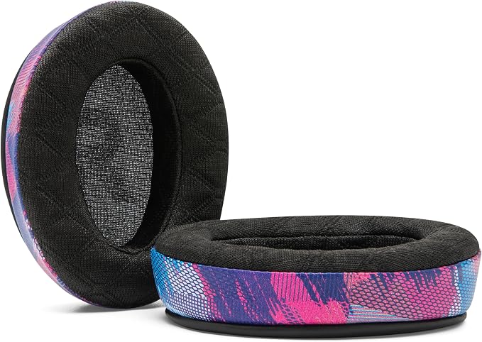 WC Freeze V2 Cloud - Angled Cooling Gel Earpads Compatible with HyperX Cloud Series by Wicked Cushions | Angled Pads for Extreme Comfort, New Freeze V2 Cooling Fabric, Extra Thick | Speed Racer