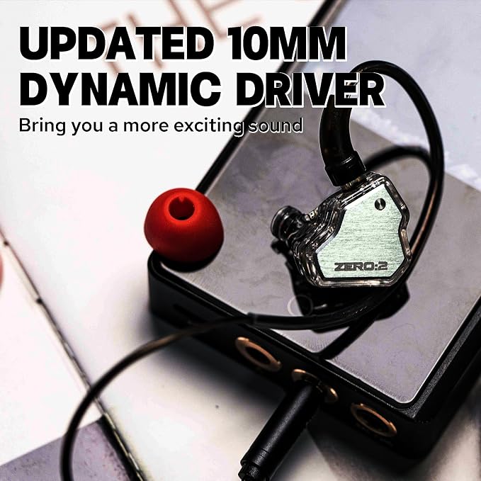 Linsoul 7Hz x Crinacle Zero:2 in Ear Monitor, Updated 10mm Dynamic Driver IEM, Wired Earbuds Earphones, Gaming Earbuds, with OFC IEM Cable for Musician (Without MIC, Silver)