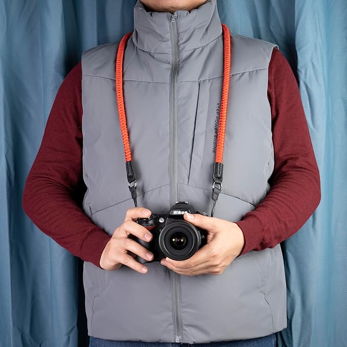 VKO Camera Strap,Quick Release Camera Shoulder Strap,Paracord Woven Portable Camera Neck Strap, for SLR DSLR Digital Mirrorless Camera(Red)