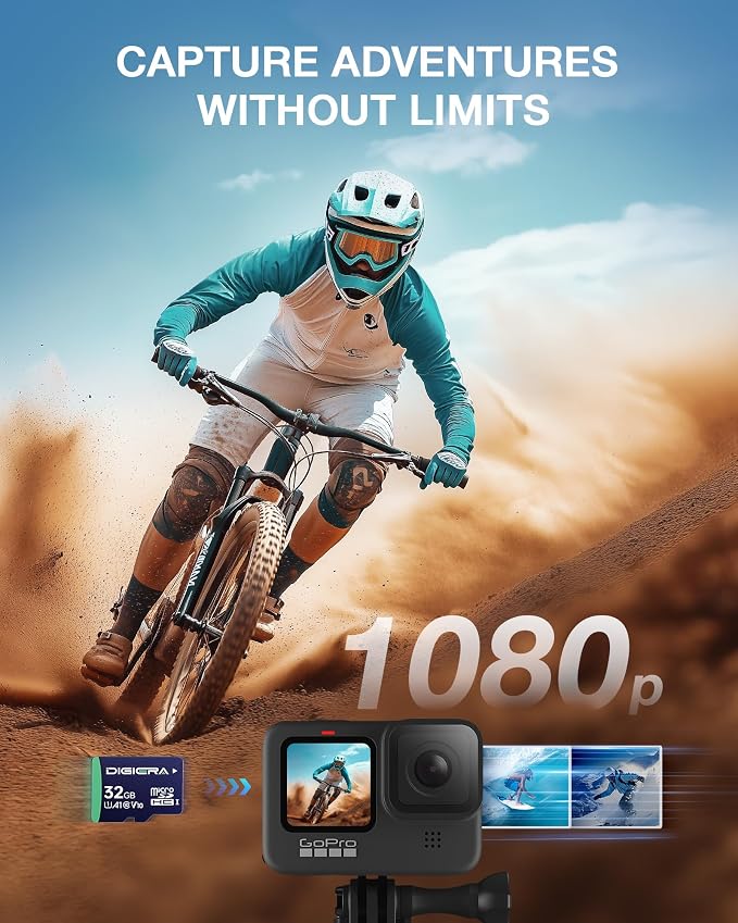 DIGIERA 32GB CT100 microSDHC UHS-I Memory Card with Adapter - up to 100MB/s, C10, U1, V10, Full HD, A1, Micro SD Card for Smartphones, Tablets, Cameras, Gaming Consoles, and Drones (3 Pack)