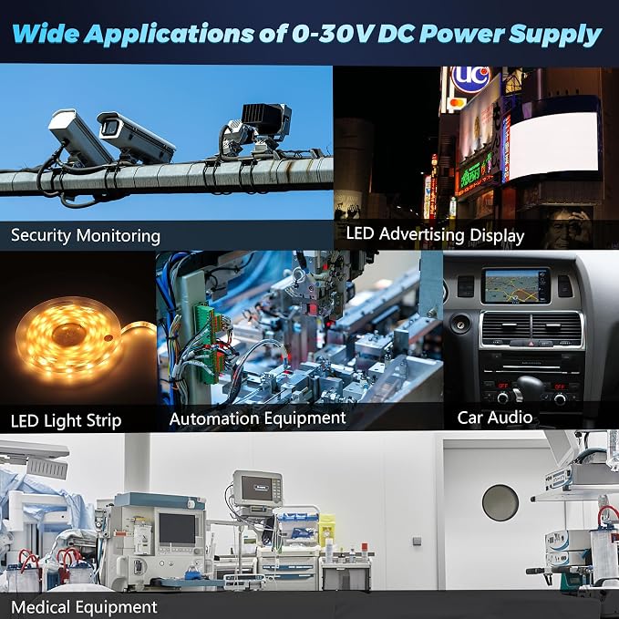 Upgraded AC to DC Converter 5V 12V 24V 30V DC Power Supply Adjustable 0-30V 0-17A 500W Switching Power Supply for Led Strip, Motor Pump, CCTV, 3D Printer, Lab Computer