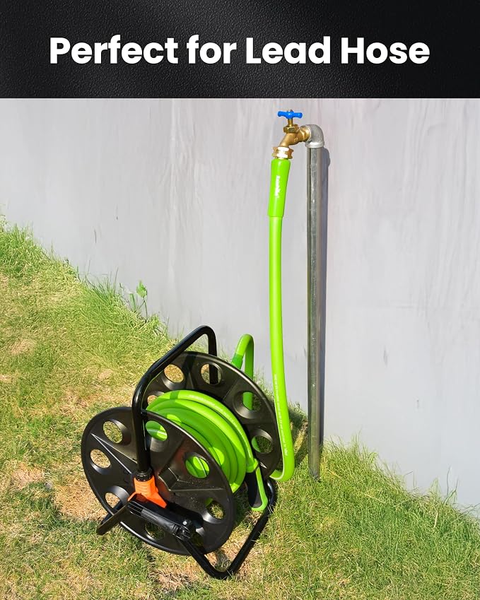 Automatic 1 Zone Sprinkler Timer & 5ft Leader Hose Bundle | Sprinkler Timer for Drip Irrigation, Sprinklers, Potted Plants | Easy Setup, Leak-Proof, Lightweight
