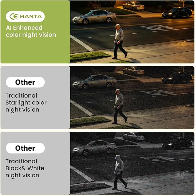 3MP Window Camera, Free Cloud Storage, 2.4Ghz & 5Ghz WiFi Indoor Cameras for Home Security, Color Starlight Night Vision, Anti-Glare, AI Motion Detection, 24/7 Recording, Compatible with Alexa