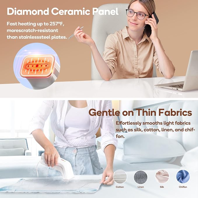 Newbealer Travel Iron bundle with Affordable Steamer for Clothes, Dry Iron and Powerful Steamer, Portable for Travel and Home Use