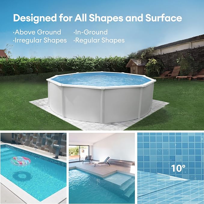 Cordless Robotic Pool Cleaner with Remote Control, Pool Vacuum for Above & In-Ground Pool with 90 Mins Runtime, Self-Parking,Fast Charging, Ideal for Above Ground Pools up to 850 Sq.ft
