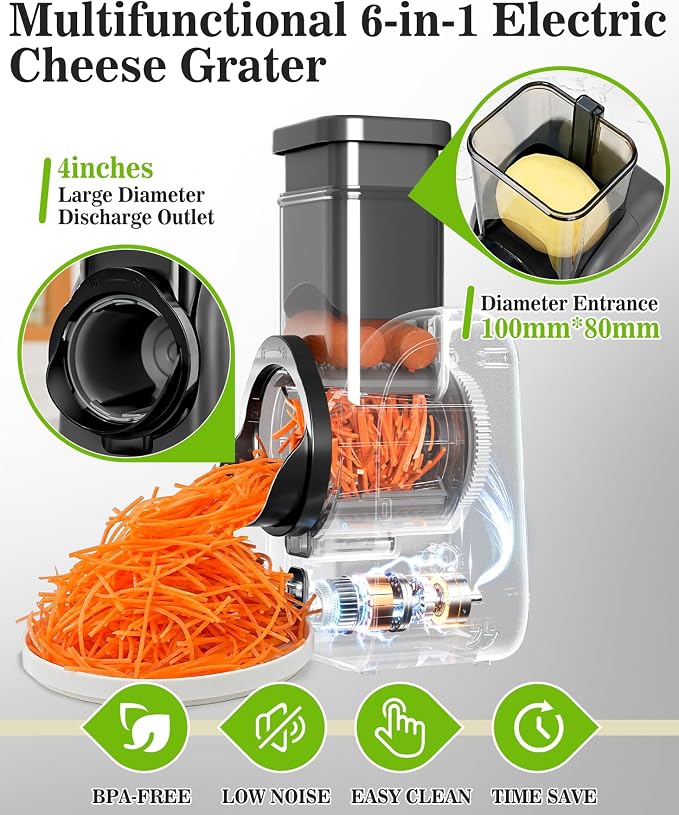Electric Cheese Grater Rotary Slicer Vegetable Chopper