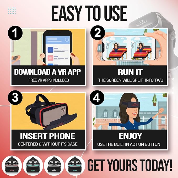 3D VR Headset for Kids + Android Remote - for iPhone & Android Phones | with 3D VR Videos & Apps Links | Virtual Reality Goggles Set for Beginners