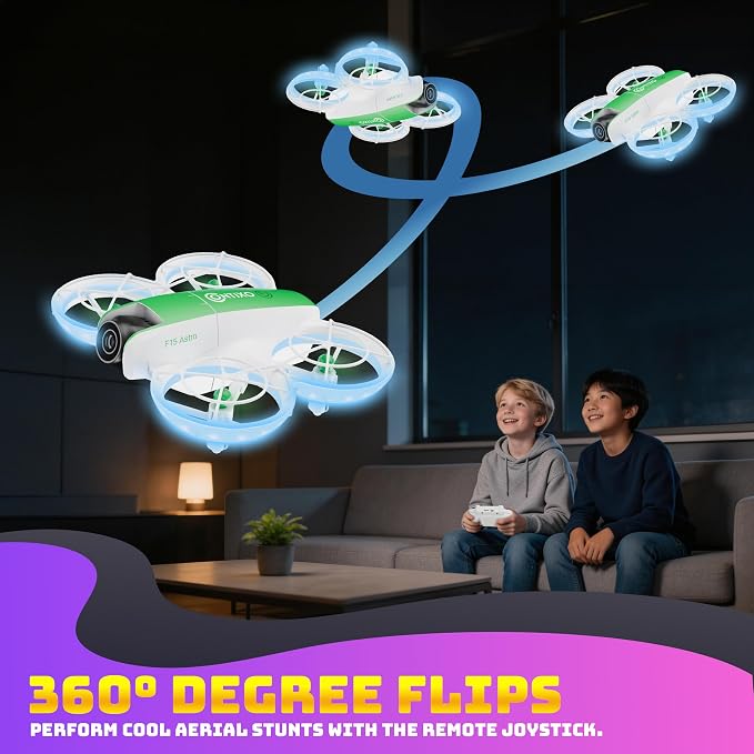 Contixo F15 Astro Mini Drone with 2.4" Screen Remote – 720P HD Dual Camera, Live Video Display, Optical Flow Hover, One-Key Takeoff/Landing, 360° Stunts, 2 Batteries, Beginner Drone for Kids & Adults
