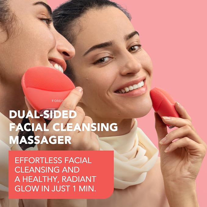 FOREO Luna 4 Mini Face Cleansing Brush & Massager - Premium Face Care - Enhances Absorption of Facial Products - Simple Skin Care Tools - for All Skin Types, Coral