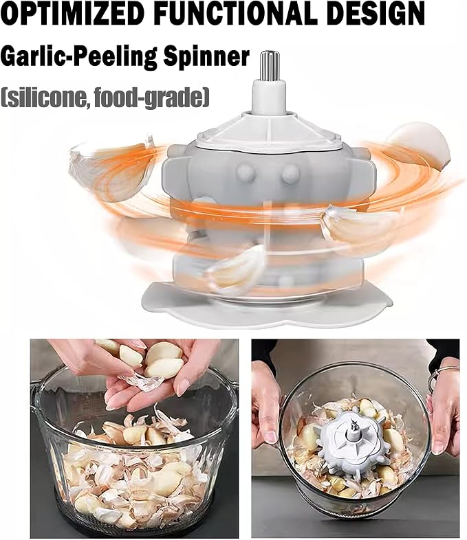 Professional Electric Garlic Peeler | 2026 Automatic Garlic Peeling Machine| 300W Instant Skin removal | 2.2L Large Volume | Can be used for food processing (blade included) | Designed in USA