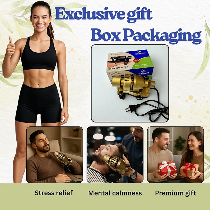 Powerful Double Speed Floating Action for Full Body Massager Corded Electric Powered, Barber Massager Gold