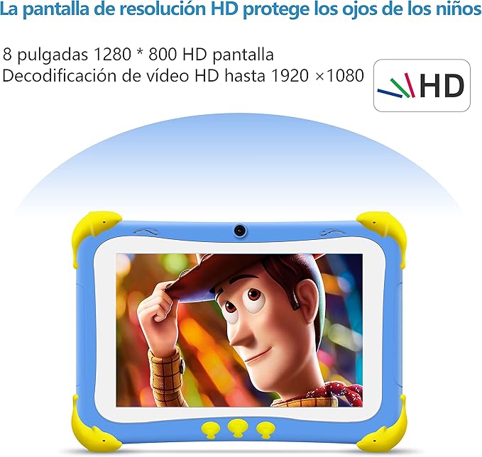 8 inch Kids Tablets,Android 11.0 Tablet for Kids,with Parental Control,2GB RAM,32GB ROM,1280×800 IPS Display,Kid-Proof Case,WiFi Tablet,Ideal Gifts for Christmas and New Year 2022