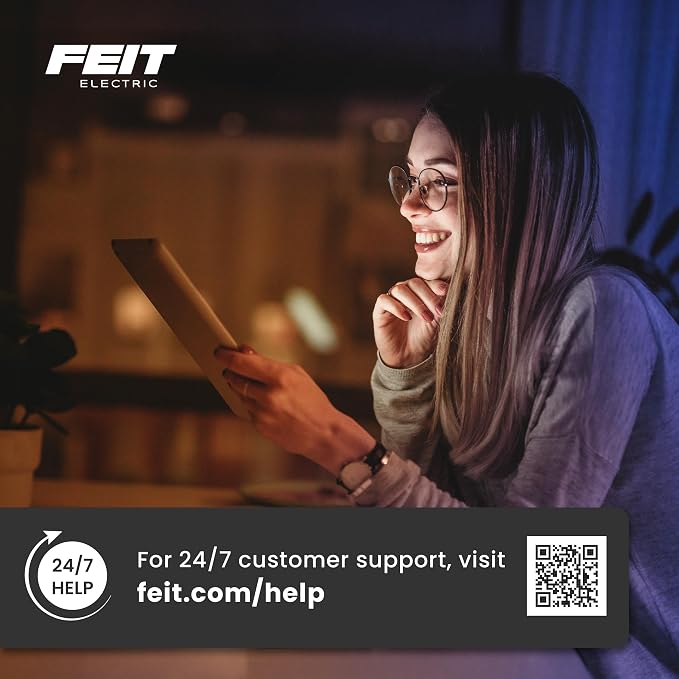 Feit Electric 10FT Smart Chasing LED Strip Light, RGB Color-Changing + Tunable White, Wi-Fi App & Remote Control, Alexa & Google Home, Linkable, Cuttable, Indoor/Outdoor, TAPE10/CHASE/AG