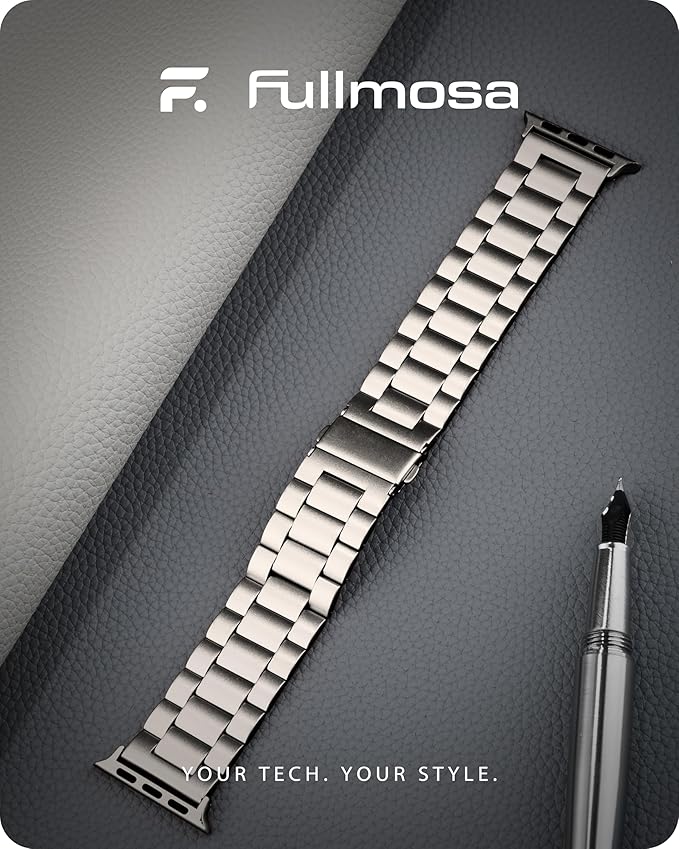 Fullmosa Metal Band Compatible with Apple Watch Bands 41mm 40mm 38mm, iWatch Band with Case for Apple Watch Series 9 8 7 6 5 4 3 2 1 SE3/2/1, Starlight