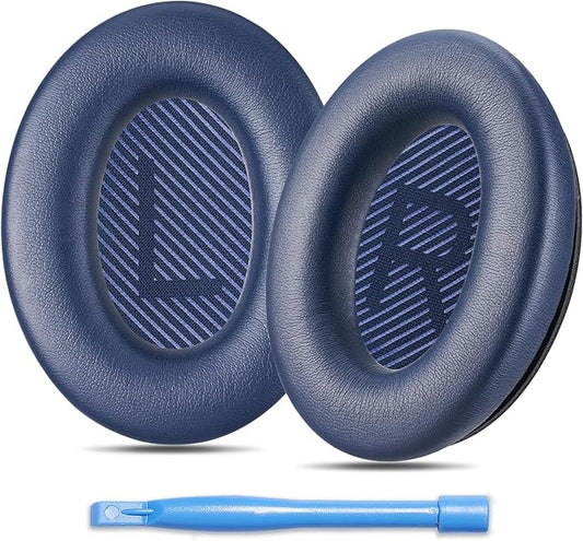 AHG Accessory House Global qc Replacement Ear Pads Cushions Compatible with Bose QuietComfort 35 II / QC35, QCSE, QCSC and QC45 Wireless Headphones (Midnight Blue) - Premium Material | Extra Thick
