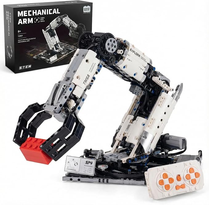 1029 PCS STEM Robotic Arm Kit for Kids Ages 8-16, Programmable DIY Robot Arm Building Toy with APP & Remote Control, Engineering Coding Robotics Kit, Educational Science Gift for Boys Girls