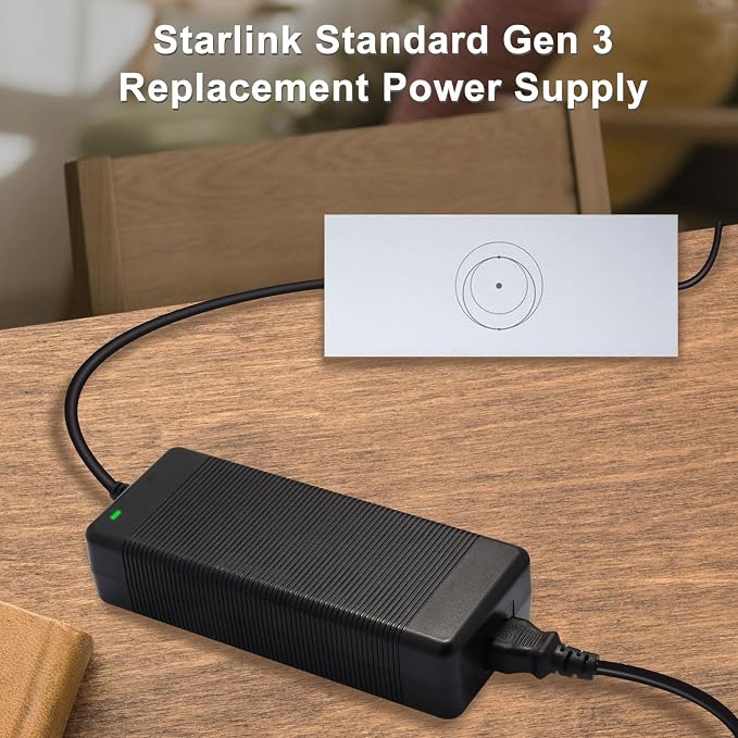 AC/DC57V for Starlink Gen 3 Power Supply Adapter 195W AC/DC Power Adapter for Starlink Standard Replacement Starlink Accessories Starlink, 57V 3.42A Power Supply