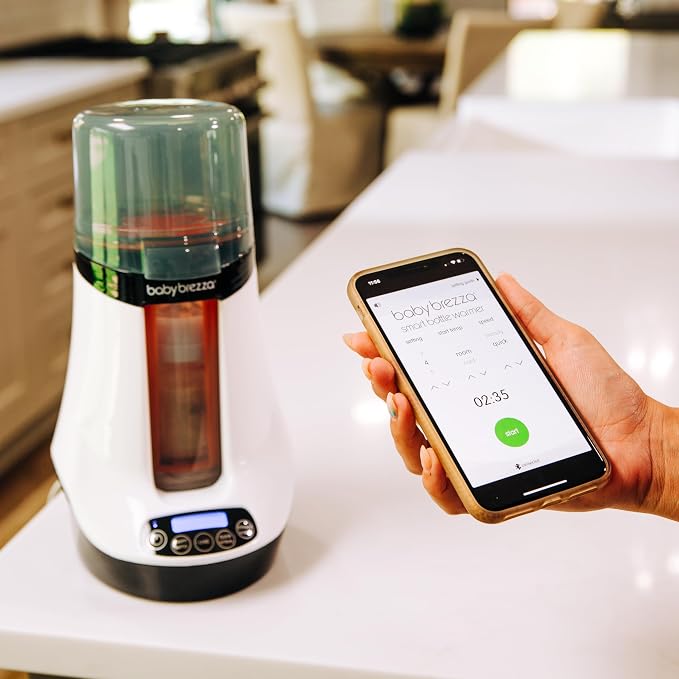 Baby Brezza Smart Bottle Warmer - Breastmilk Warmer/Defroster, Bluetooth Control (Pack of 2)