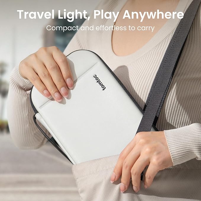 tomtoc Slim Carrying Case for Nintendo Switch 2 Model 2025, Odorless Felt Protective Hard Shell with 12 Game Card Slots, Portable Travel Storage Case with Original Patent and All-round Protection
