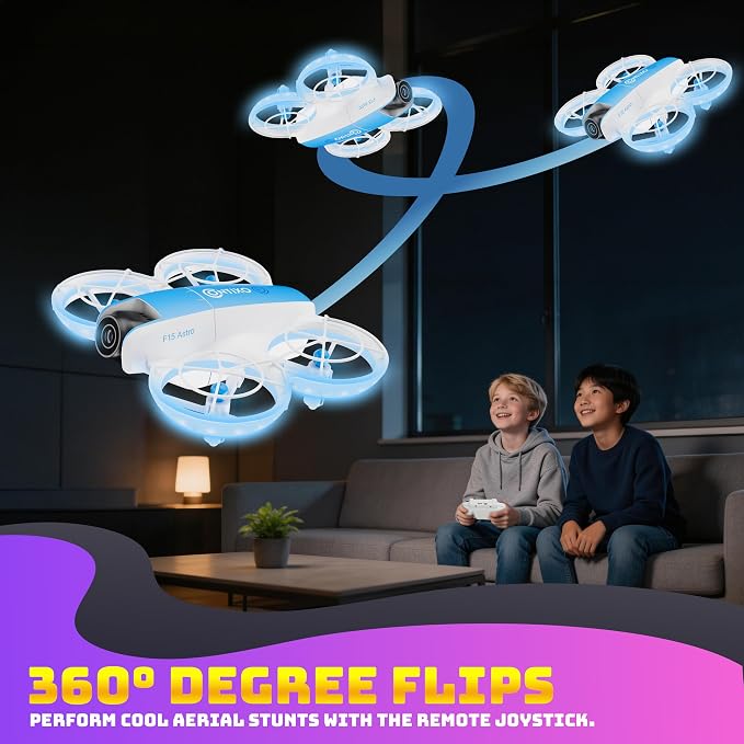 Contixo F15 Astro Mini Drone with 2.4" Screen Remote – 720P HD Dual Camera, Live Video Display, Optical Flow Hover, One-Key Takeoff/Landing, 360° Stunts, 2 Batteries, Beginner Drone for Kids & Adults