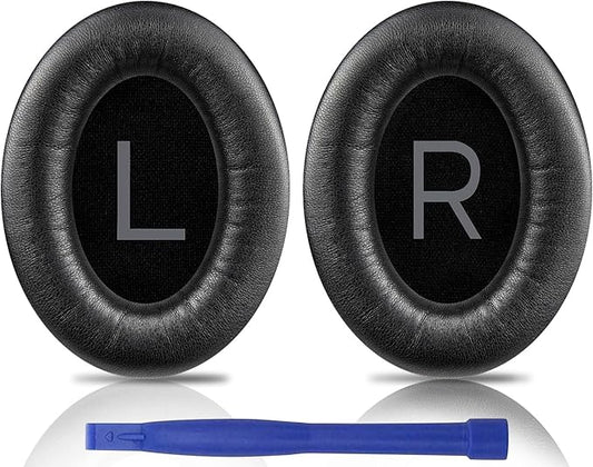 SOULWIT Lambskin Earpads Replacement for Bose QuietComfort 45 (QC45)/QuietComfort SE (QC SE)/Quiet Comfort Wireless Over-Ear Headphones, Ear Pads Cushions with High Density Foam - Brilliant Black