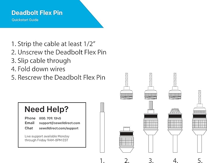 Deadbolt Flex Pin Banana Plugs for Spring Loaded Speaker Terminals, 6 Pairs Gold Plated Plugs