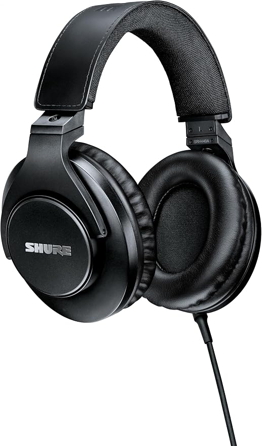 Shure SRH440A Over-Ear Wired Studio Headphones – Professional Monitoring & Recording Earphones with Accurate Frequency Response, Adjustable Collapsible Design, Black (Pack of 6)