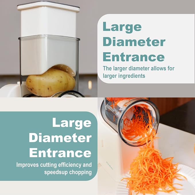 Electric Cheese Grater, Salad Maker With 5 Different Shapes of Blades, One-Touch Easy Control, With Safety Push Bar Cheese Grater Electric, Salad Shooter Electric Slicer/Shredder