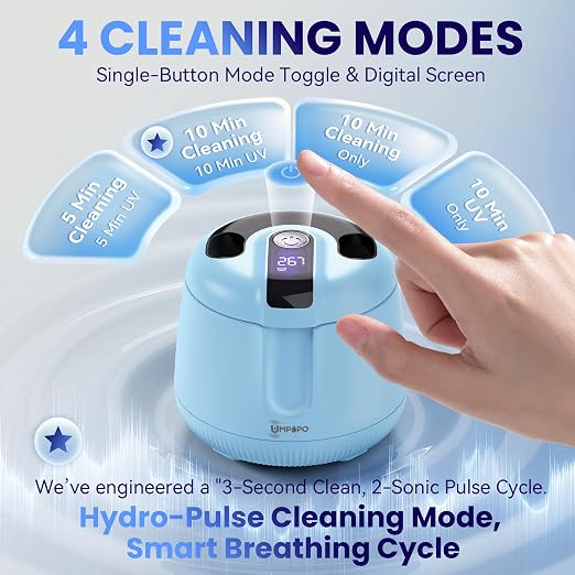 Ultrasonic Retainer Cleaner Machine 48kHz, Dental Cleaning Pod, Ultrasonic Retainer Cleaner for Dentures, Aligners, Mouth Guards, Toothbrush Heads and Jewelry with 200ML Capacity, LAB Supply | Gentle cleaning action works well on mouth guards, toothbru...