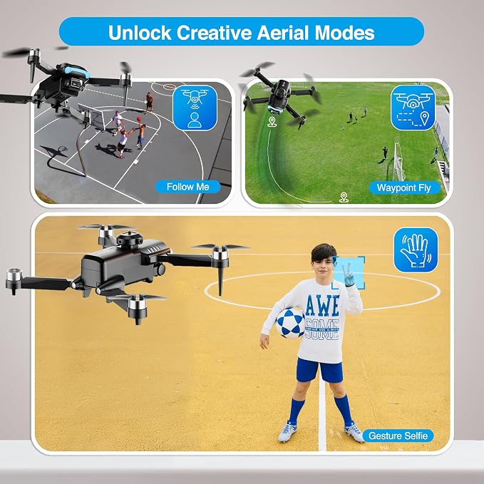 Contixo F19 Drone With 1080p HD FPV Camera, 20 Min Flight 360° Flips Brushless Motor RC Quadcopter With Altitude Hold, Obstacle Avoidance, Follow Me For Novice Beginner's Kids And Adults, 2 Batteries