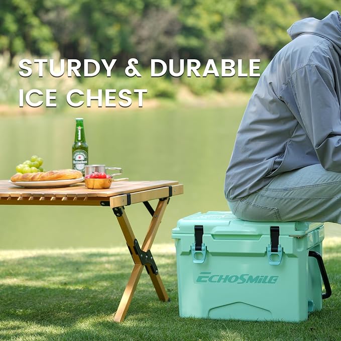 EchoSmile 12/18/25 Quart Rotomolded Cooler, Built to Stand up to The Rigors of The Journey