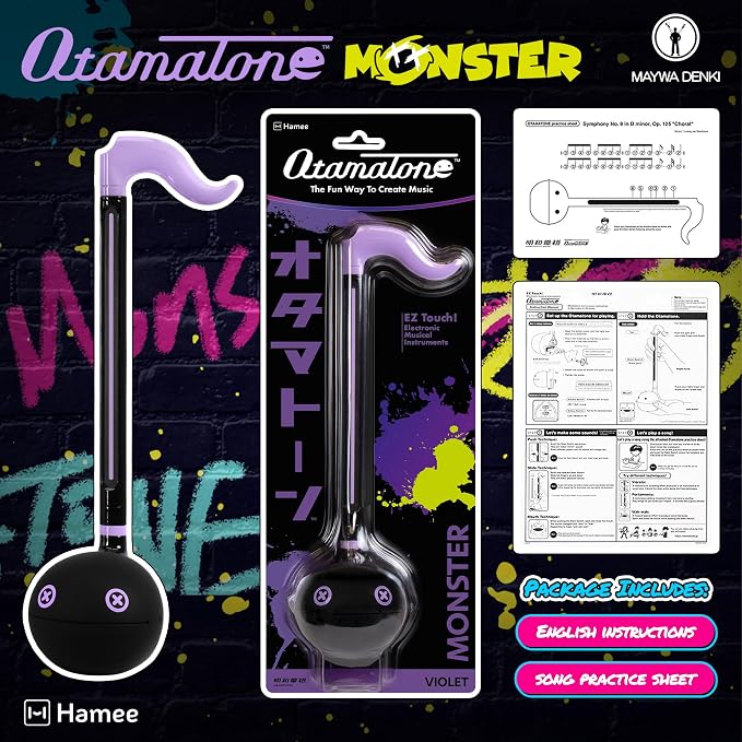 Otamatone Monster Electronic Portable Music Instrument / Synthesizer Toy from Japan by Maywa Denki (Officially Licensed) [English Instructions] - Violet