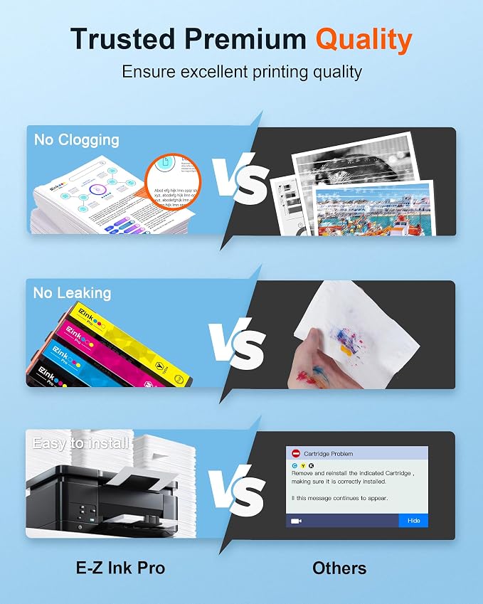 E-Z Ink Pro Remanufactured Ink Cartridge Replacement for 410XL Ink Cartridges Combo Pack for Epson Printer Expression XP-830 XP-640 XP-7100 XP-630 XP-530 XP-635 (5 Pack, Black Cyan Magenta Yellow PBK)