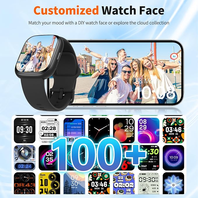 2026 Upgraded Smart Watch Alexa Built-in【1.83" HD Touchscreen】【BT5.3 Call, 100+ Sports Modes & IP68 Waterproof】 Fitness Tracker 24/7 Heart & Sleep Monitor for Android iOS Men Women