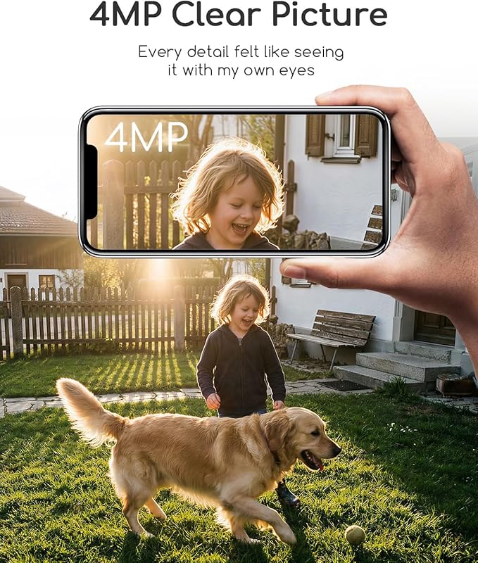 COOAU 4MP Security Cameras Wireless Outdoor, Faster Charging Solar Powered, Sharper-Image Outdoor Camera Wireless,PIR Detection Cameras for Home Security,Surveillance Cam for Whole-House Coverage