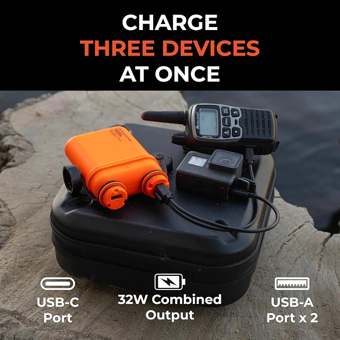ELECOM NESTOUT Rugged Power Bank, 15000mAh Outdoor Charger, 32W USB-C Fast Charging PD, Waterproof IP67, Durable Shockproof, Battery Pack for iPhone Tablet Hiking Travel Camping (Orange, 15000mAh)