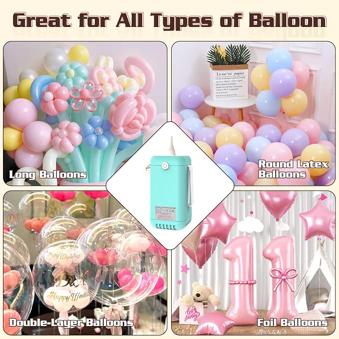 AXHJ Balloon Pump Electric Air Pumps, 2-in-1 Electric Air Balloon Pump，Balloon Inflator for 260q,Foil, Latex Balloons and Sport Balls