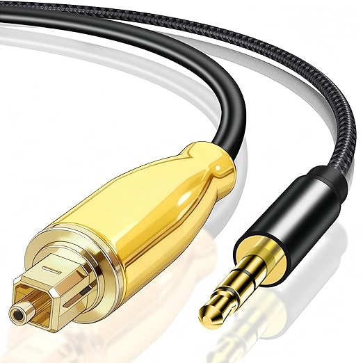 192KHz DAC Optical to 3.5mm Converter,Optical Audio Cable to AUX Cable Adapter,Digital to Analog Audio Converter for HDTV DVD Set-top Boxes Out to Speaker Audio Mixer(Unidirectional O-ptical to AUX)