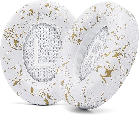 WC Wicked Cushions Upgraded Replacement Ear Pads for Bose 700 Noise Cancelling Headphones (NC700) - Softer PU Leather, Luxurious Memory Foam, Added Thickness, Extra Durable Ear Cushions |(Gold Marble)