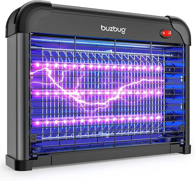 Buzbug LED Bug Zapper Indoor, 10 Years Lifespan 3 Lamps Enhance Insect Attraction, 3800V High-Voltage, Electric Mosquito Zapper, Fruit Fly Mosquito Moth Gnat Zapper, Killer, Trap -MA009 (Matte Black)