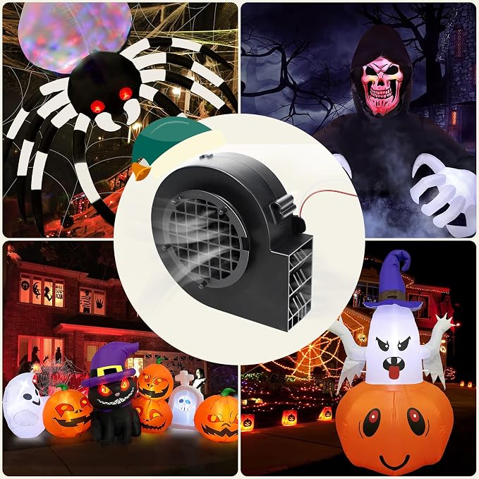 Replacement 1A Blower for Easter Inflatables, 1.25A Adapter for Christmas Yard Inflatable Blow Up Outdoor Holiday Yard Inflatables Decorations Replacement Fan Blower, Adapter, 5 LEDs Bulbs Set