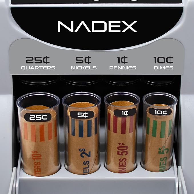 Nadex S180 Digital Coin Sorter and Counter – Displays Total and Denomination Values, Black