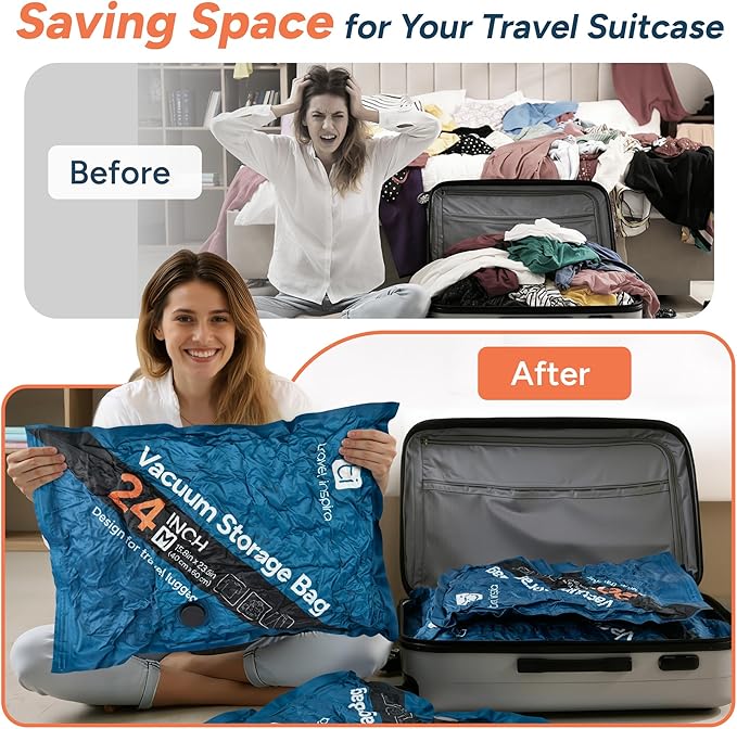 travel inspira Travel Essentials Kit: Luggage Scale + Oxofrd 9 Pack Vacuum Storage Bags