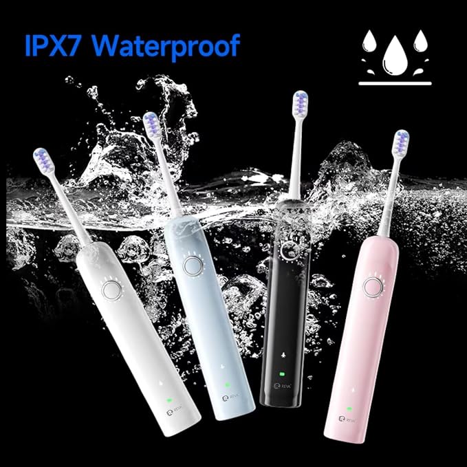 X1 Sonic Electric Toothbrush for Adults - Sweeping & Vibrating, Rechargeable, 4 Brush Heads, 5 Cleaning Modes, 60-Day Battery Life & IPX7 Waterproof Design (Silver)