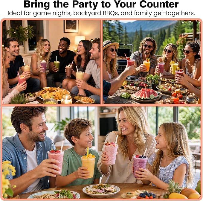 Slushie Machine, Ice Cream Maker, Slushy Machine for Home and Families, No ice needed with Rapid Chill & Temperature Control, Multi-function for Margarita, Frappé, Easy to Clean, Grey